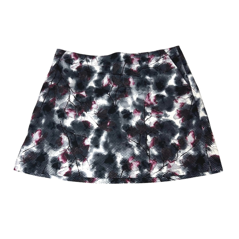 Lady Hagen Womens Golf Skort Size 12 Floral Chevron Athletic Skirt Magenta Black